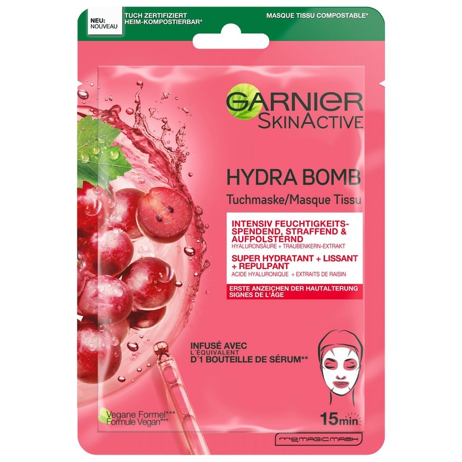 Skin Active Hydra Bomb Tuchmaske AntiAge Traube Maske 