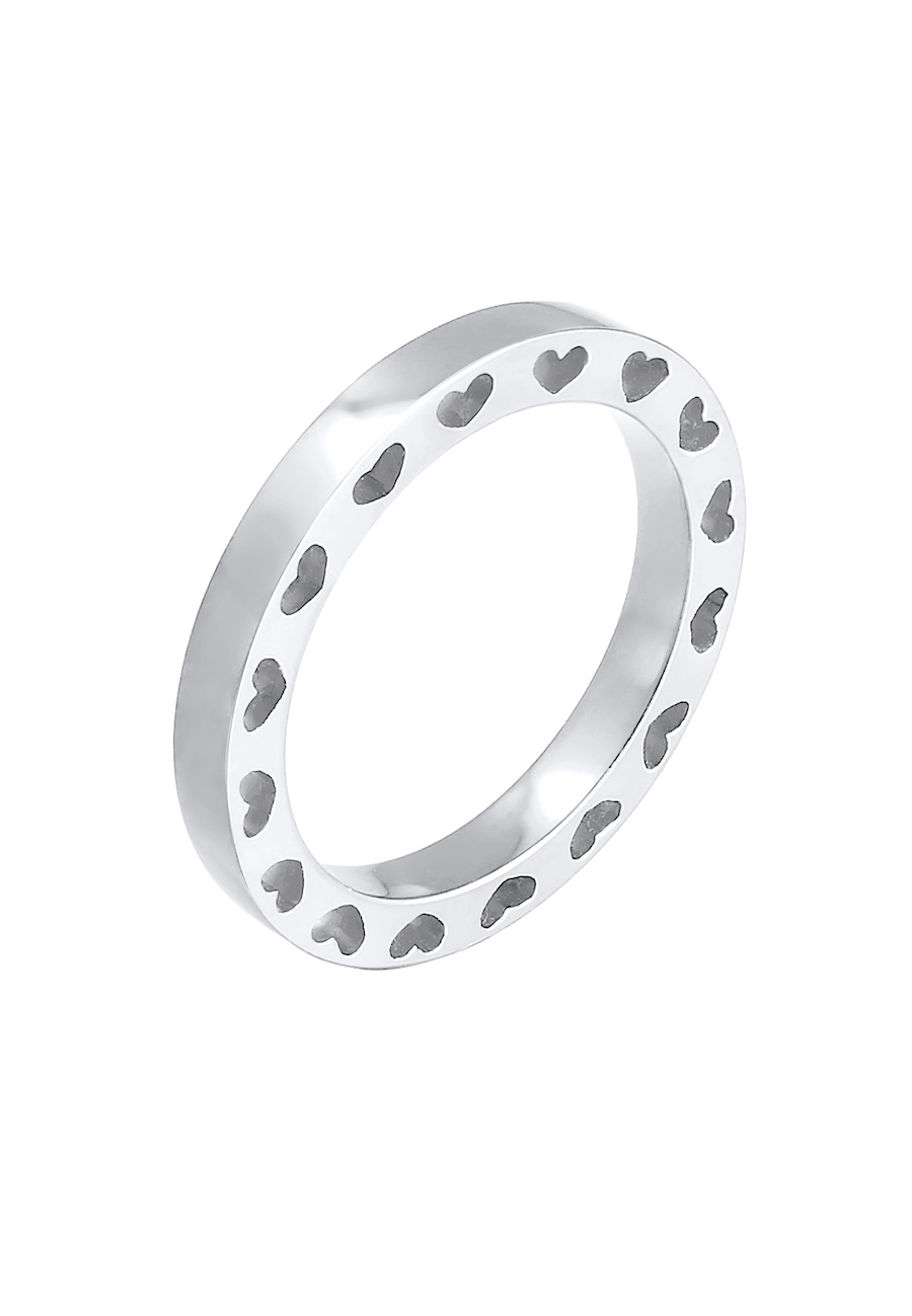 Elli  Elli Elli Ring Bandring Herz Side Cut Out Valentin 925 Silber Ring 1.0 pieces