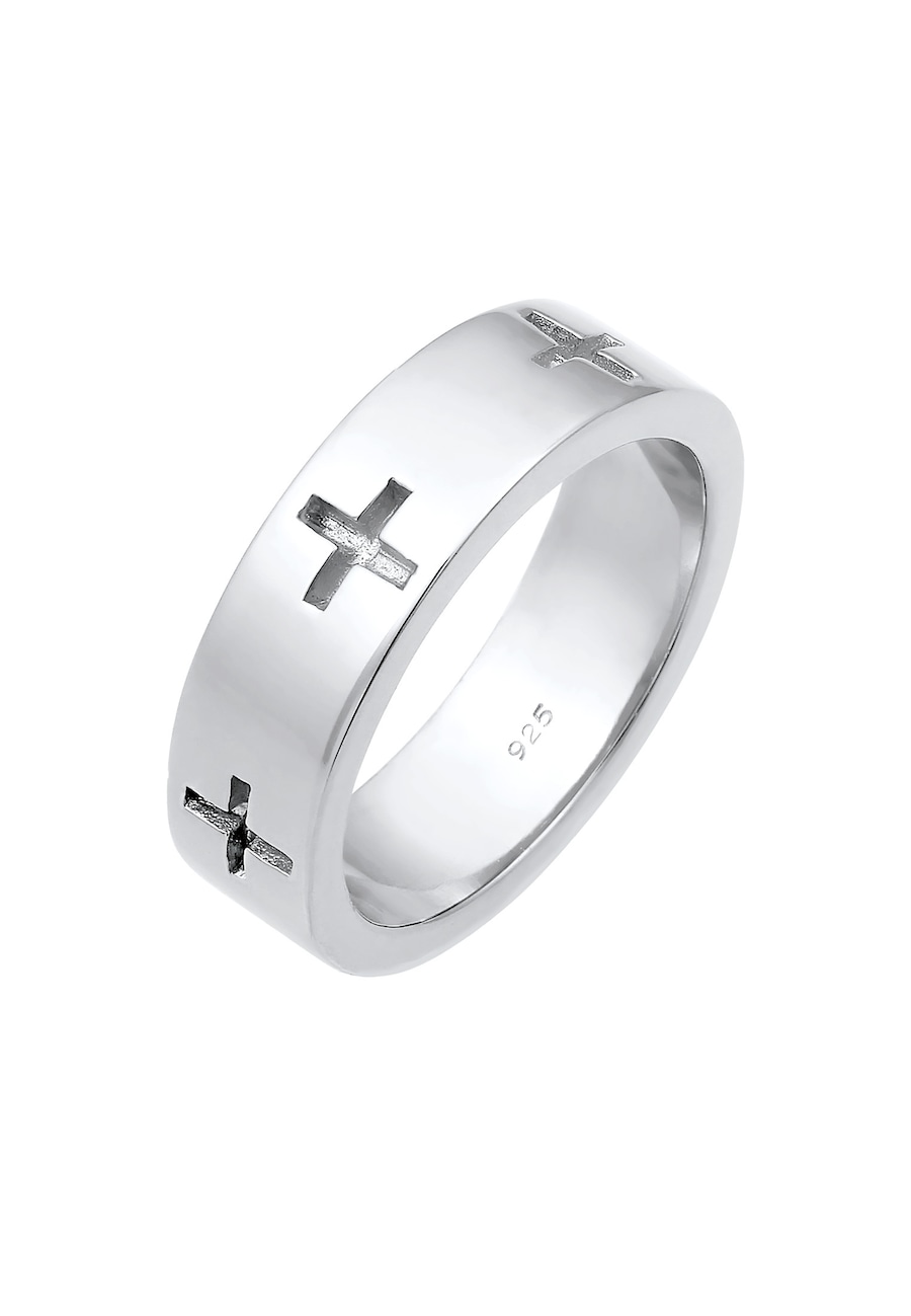Elli  Elli Elli Ring Kreuz Cut Out Bandring Religiös Glaube 925 Silber Ring 1.0 pieces