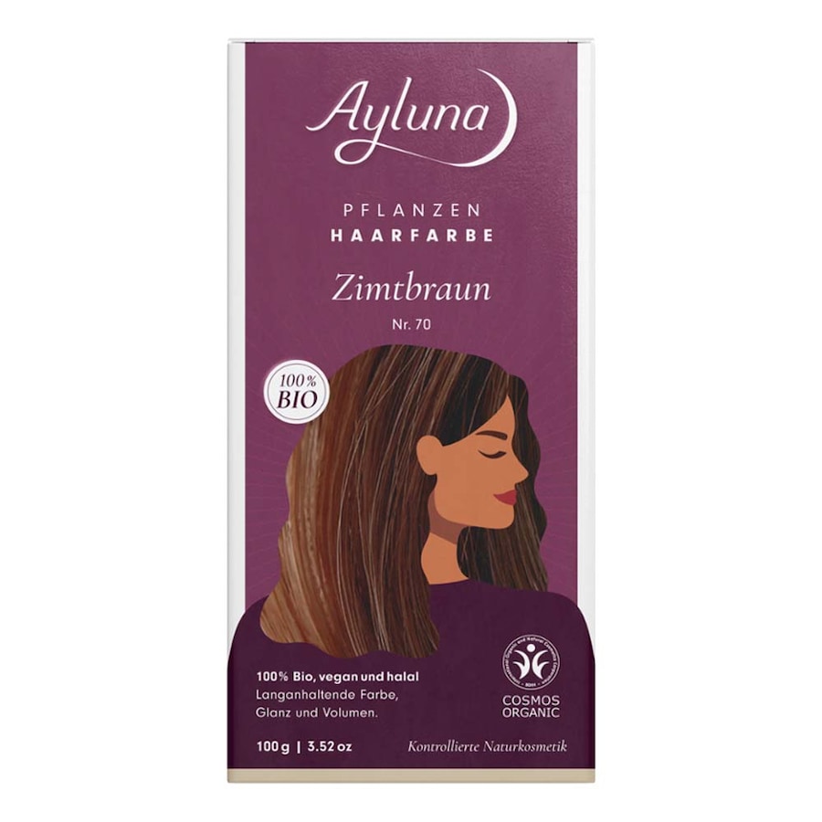 Ayluna Zimtbraun Haarfarbe - Haare rein pflanzlich färben, PPD frei