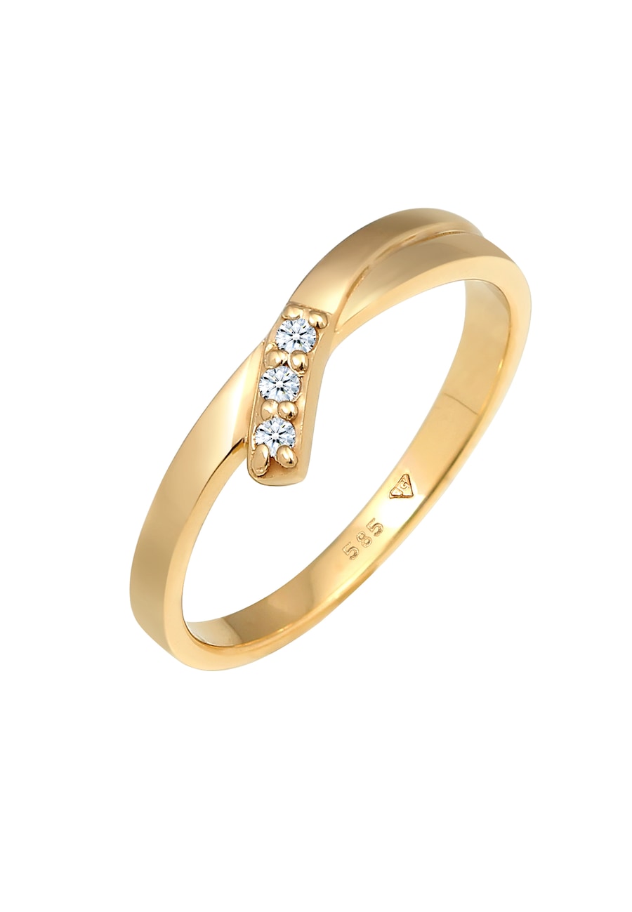 Elli DIAMONDS  Elli DIAMONDS Elli DIAMONDS Ring Verlobungsring Diamant (0.04 ct.) 585 Gelbgold Ring
