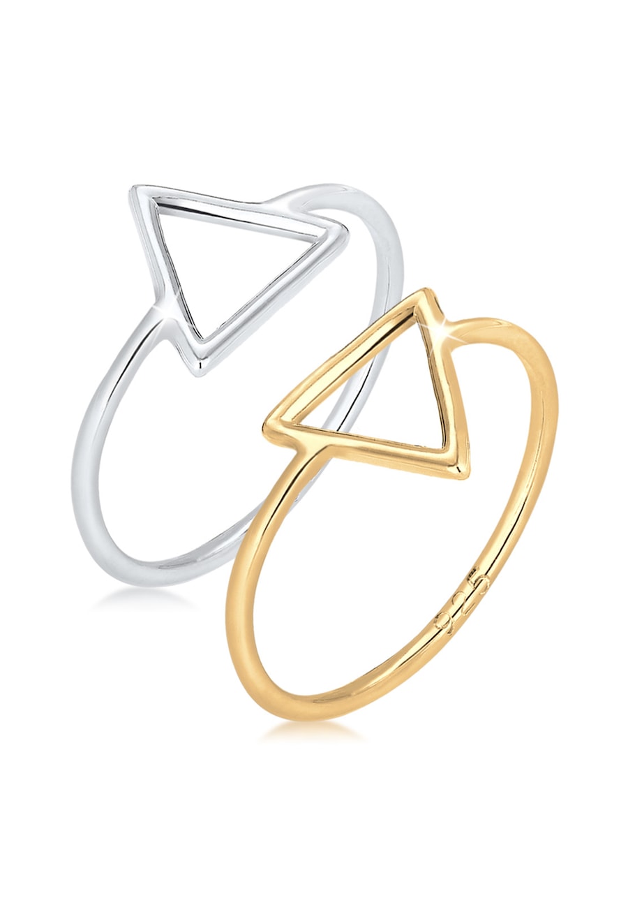 Elli  Elli Elli Ring Set Trend Dreieck Bi-Color Geo 925 Silber Ring 1.0 pieces