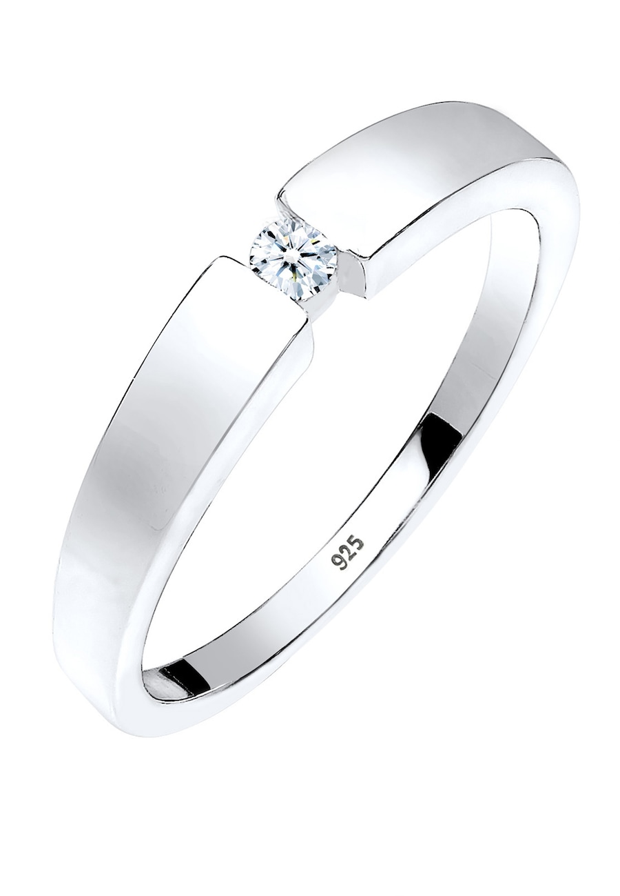 Elli DIAMONDS  Elli DIAMONDS Elli DIAMONDS Ring Klassisch Bandring Diamant 0.06 ct. 925 Silber Ring