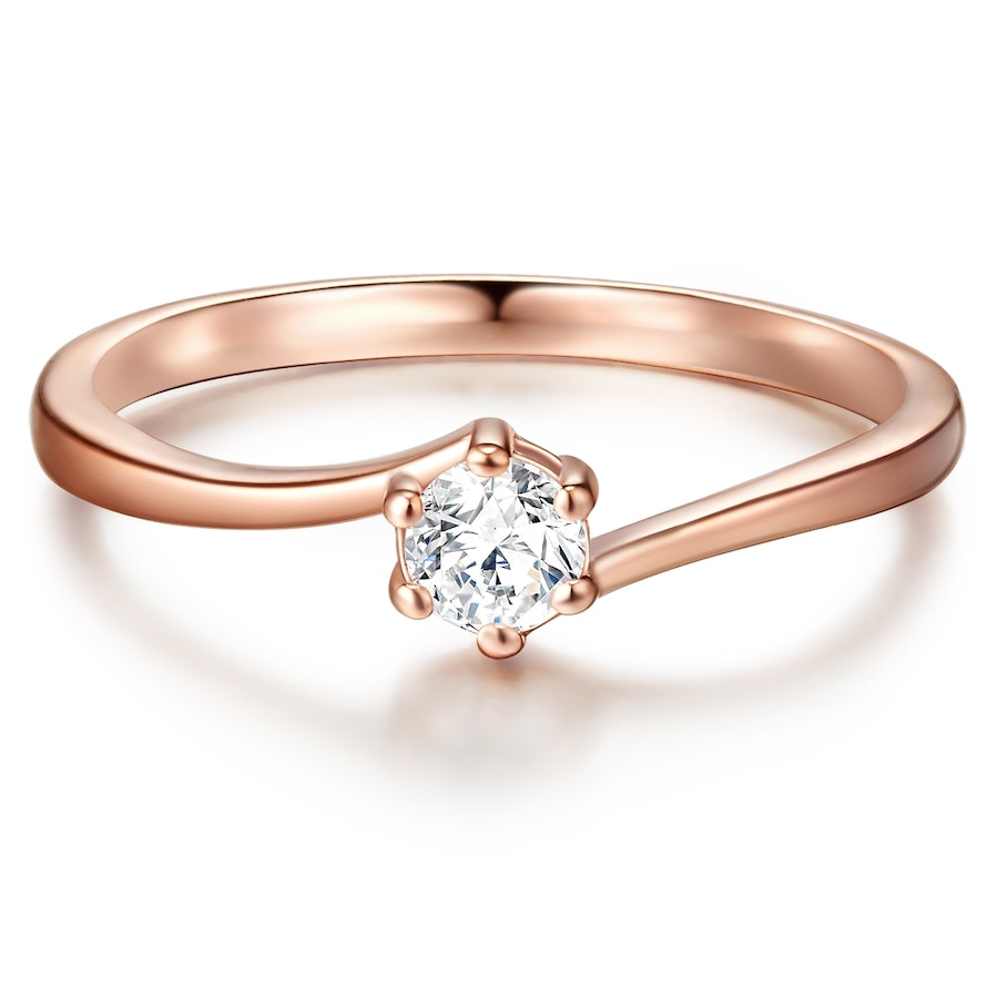 Ring Sterling Silber Zirkonia in Roségold Ring 1.0 pieces