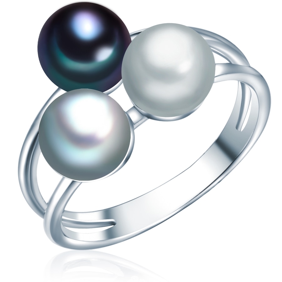 Perlen-Ring Sterling Silber Süßwasser-Zuchtperle in Silber Ring 1.0 pieces
