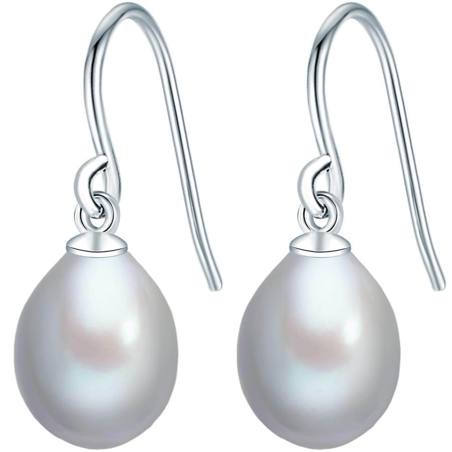 Perlen-Ohrhänger Sterling Silber Süßwasser-Zuchtperle in Silber Ohrring 1.0 pieces