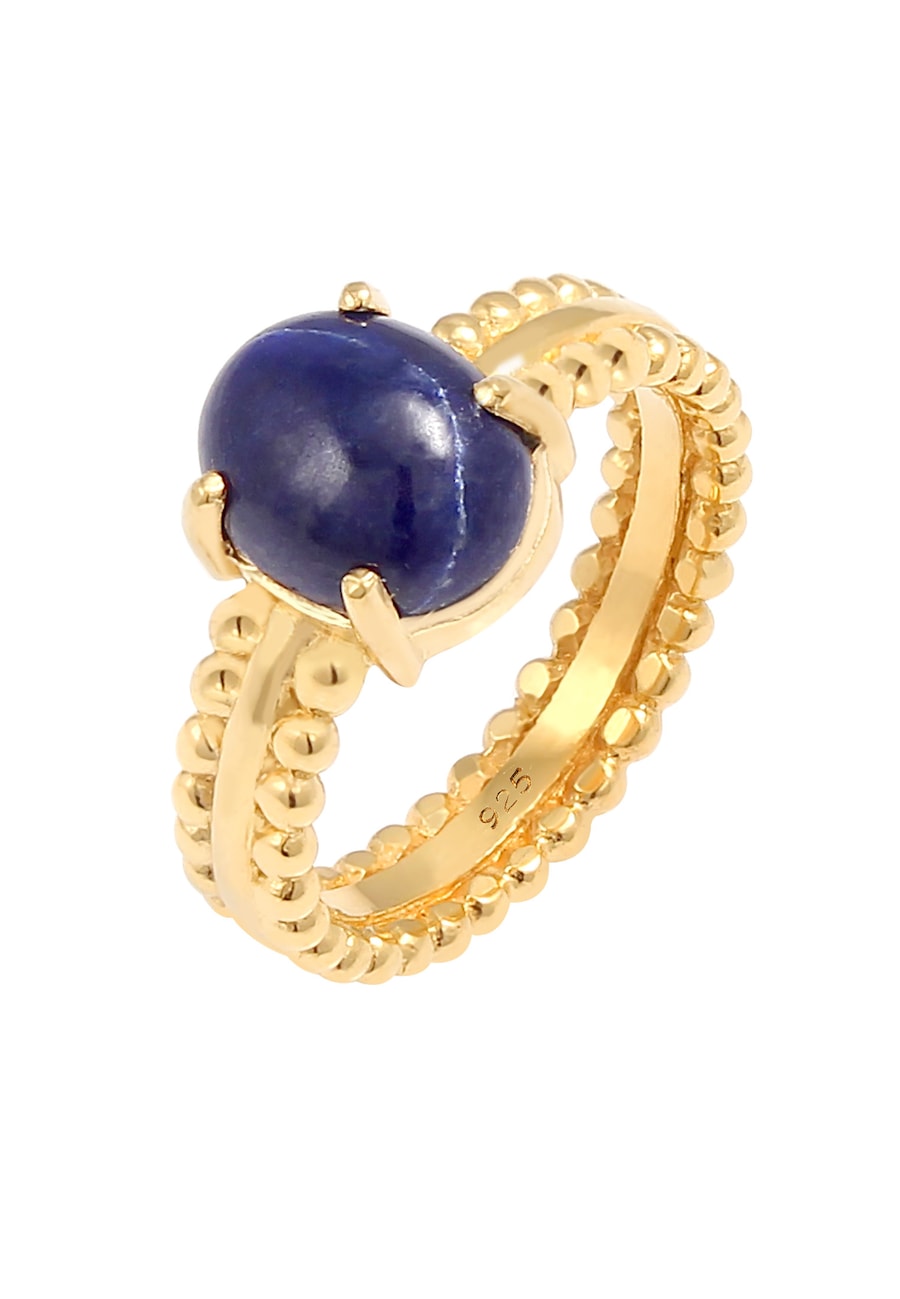 Elli PREMIUM  Elli PREMIUM Elli PREMIUM Ring Labis Lazuli Edelstein Oval 925 Silber vergoldet Ring 1