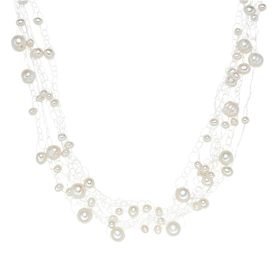 Perlen-Kette Sterling Silber Süßwasser-Zuchtperle in Silber Halskette 1.0 pieces