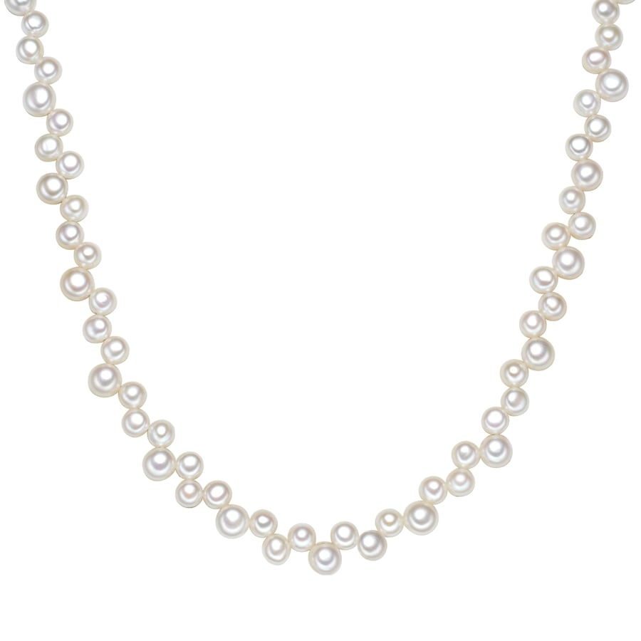Perlen-Kette Sterling Silber Süßwasser-Zuchtperle in Silber Halskette 1.0 pieces