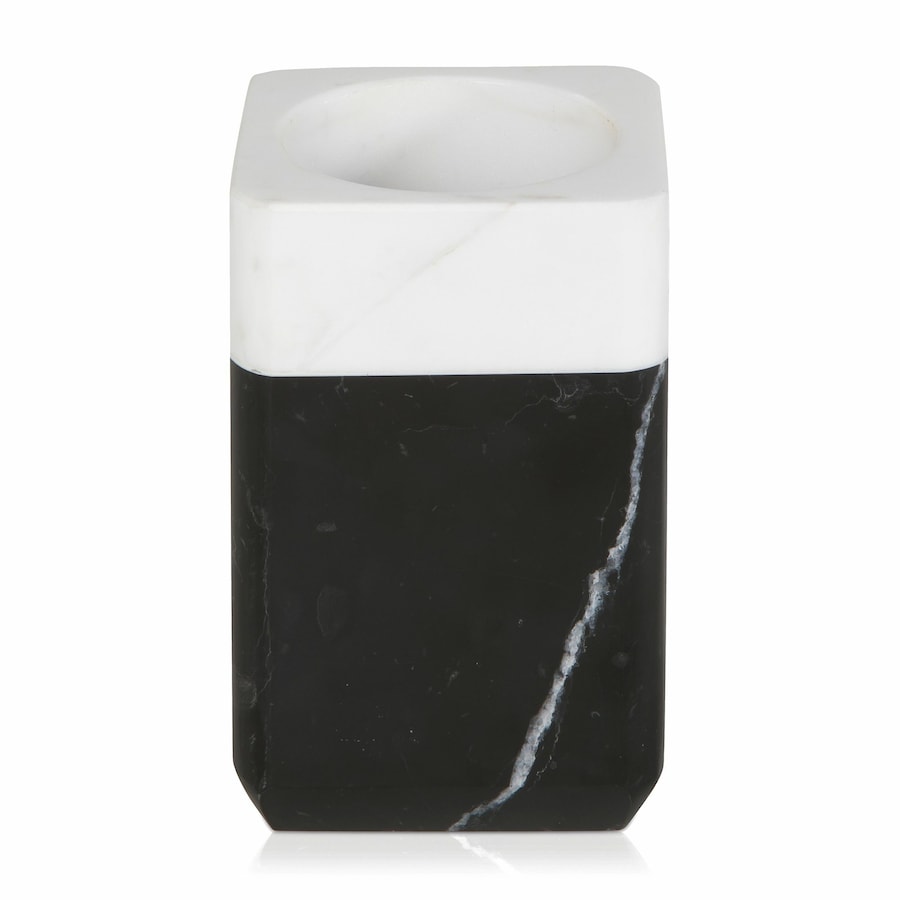 Zahnbürstenhalter Black & White 7,1x7,1x11,1cm , Marmor Becher 1.0 pieces