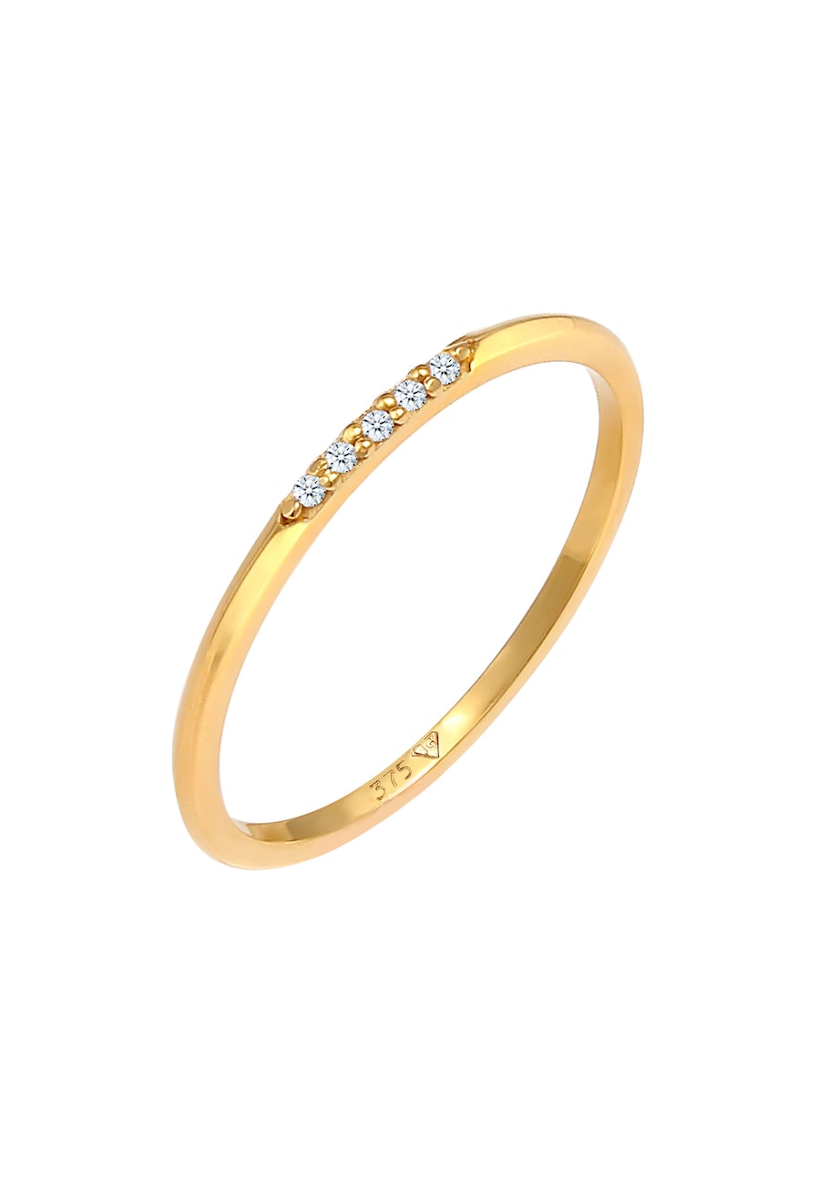 Elli DIAMONDS  Elli DIAMONDS Elli DIAMONDS Ring Bandring Diamanten Elegant Fein (0.025 ct)375 Gold R