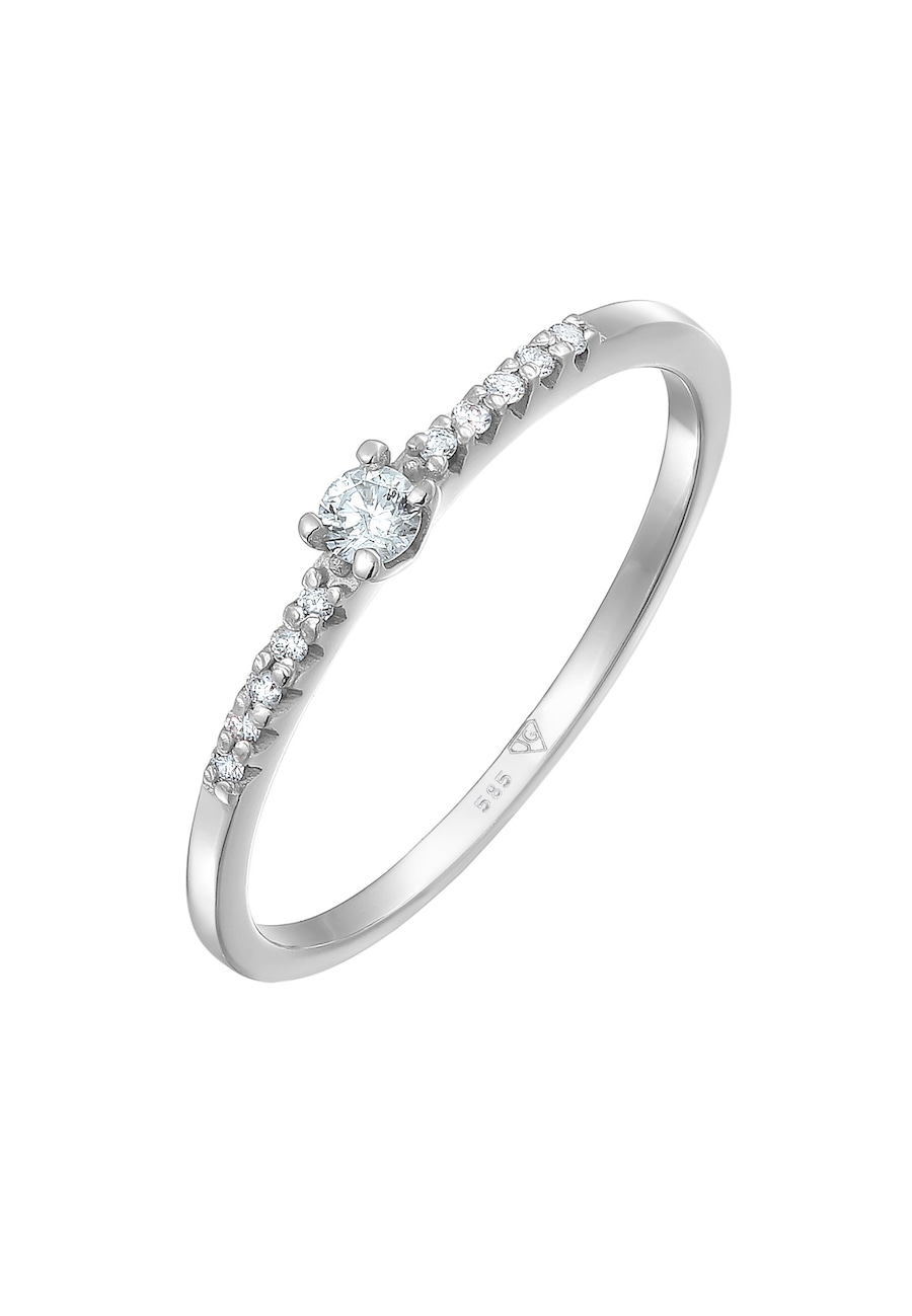 Elli DIAMONDS  Elli DIAMONDS Elli DIAMONDS Ring Diamant Verlobung Hochzeit (0.11 ct) 585 Weißgold Ri