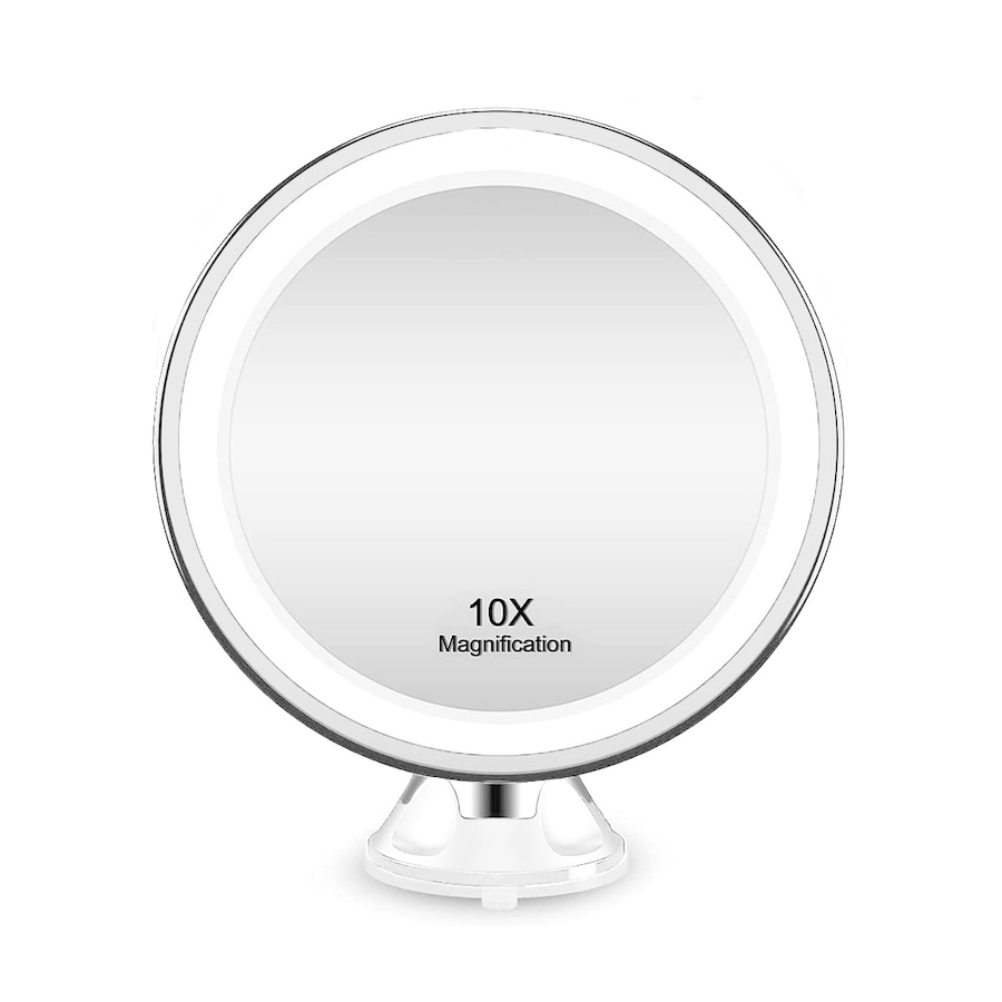 Saugnapf Kosmetikspiegel mit LED-Licht und 10x Vergrößerung Kosmetikspiegel 1.0 pieces