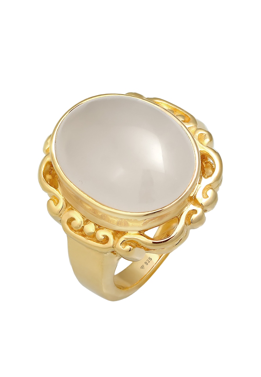 Elli PREMIUM  Elli PREMIUM Elli PREMIUM Ring Mondstein Vintage Ornament Klassik 925 Silber Ring 1.0