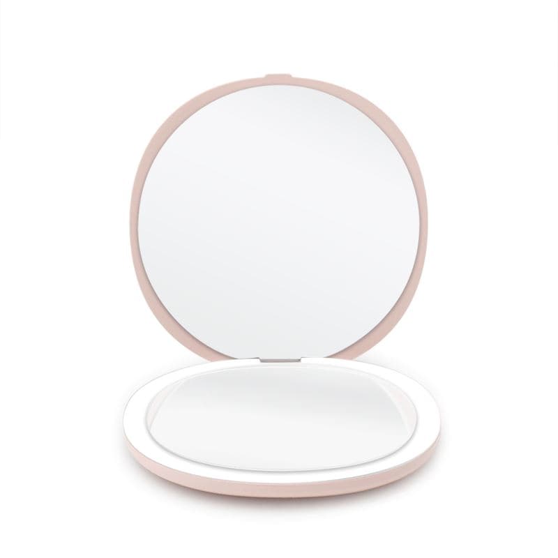 Kompakter doppelseitiger Reisespiegel mit LED-Leuchten Kosmetikspiegel 1.0 pieces