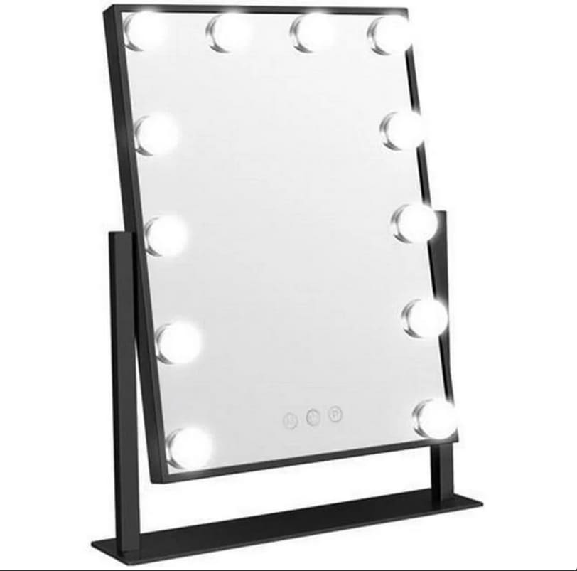 UNIQ  UNIQ UNIQ New York Mega – Schminkspiegel 12 LED-Lampen – Schwarz Kosmetikspiegel 1.0 pieces