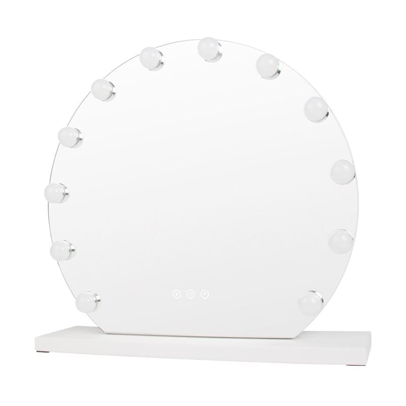 UNIQ  UNIQ UNIQ London Runder Kosmetikspiegel mit 12 LED-Lampen und Touch-Funktion – Weiß Kosmetiksp